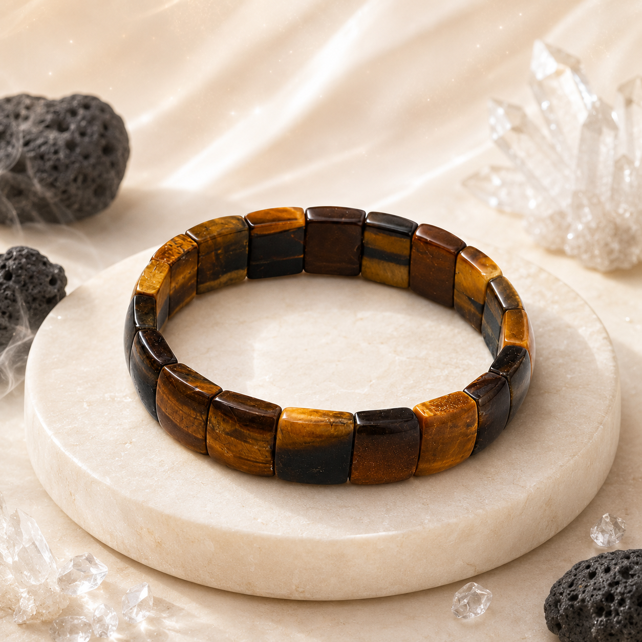 Tiger Eye Square Shape Bracelet in a premium styled product composition