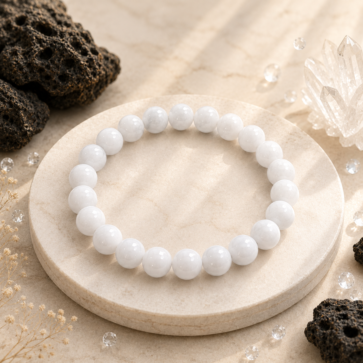 Blue Lace Agate Bracelet in a premium styled product composition