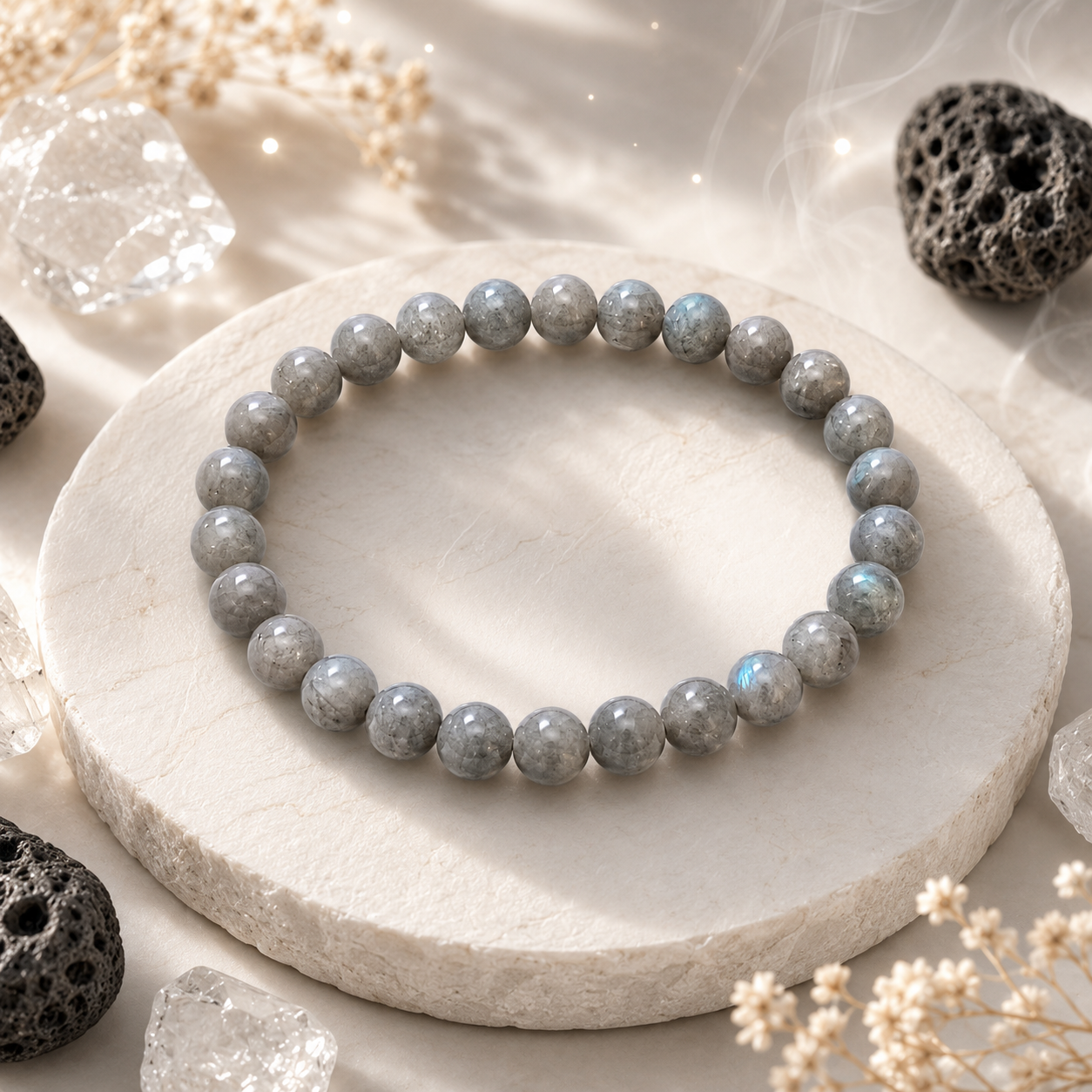 Labradorite Crystal Bracelet in a premium styled product composition